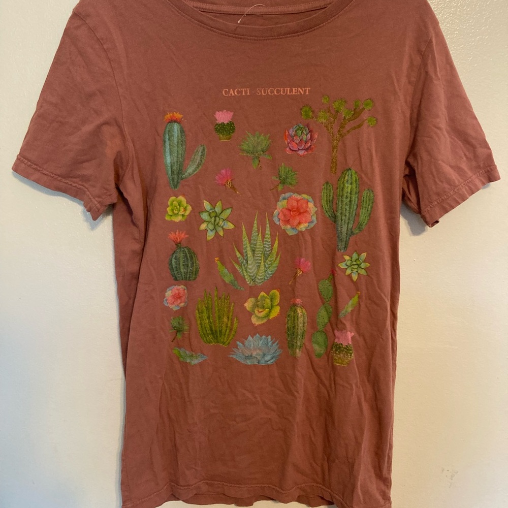 Cactus and succulent shirt womens S